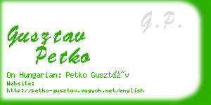 gusztav petko business card